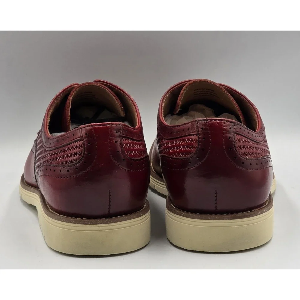 Stacy Adams Emile Wingtip Oxford Shoes Mens 10.5M Red Leather 25236-600 Lace Up